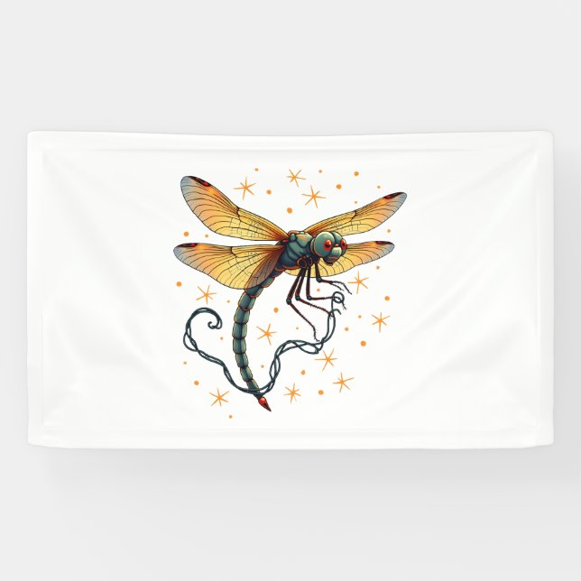 Christmas Lights Dragonfly Banner (Horizontal)