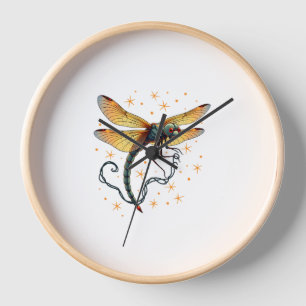 Christmas Lights Dragonfly Clock