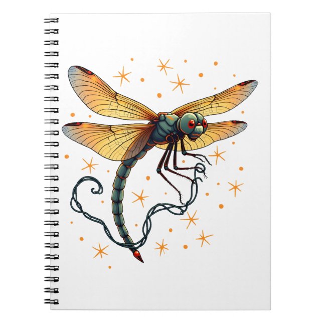 Christmas Lights Dragonfly Notebook (Front)
