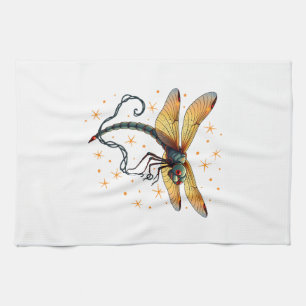 Christmas Lights Dragonfly Tea Towel