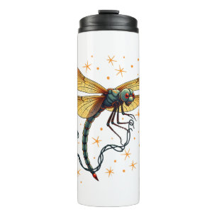 Christmas Lights Dragonfly Thermal Tumbler