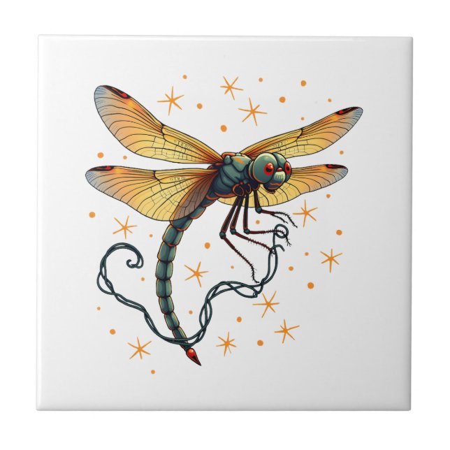 Christmas Lights Dragonfly Tile (Front)