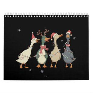 Christmas Lights Ducks Funny Animals Farm Lover Calendar