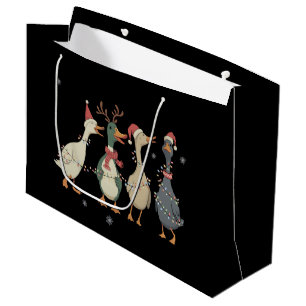 Christmas Lights Ducks Funny Animals Farm Lover Large Gift Bag