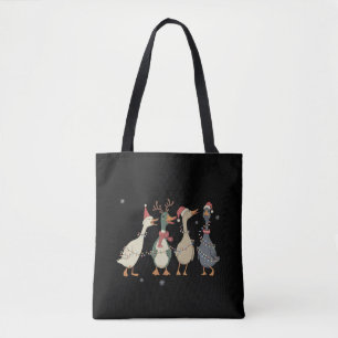 Christmas Lights Ducks Funny Animals Farm Lover Tote Bag