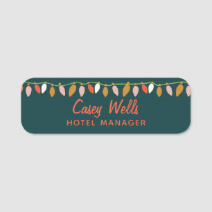 Christmas Lights Employee Name Tag