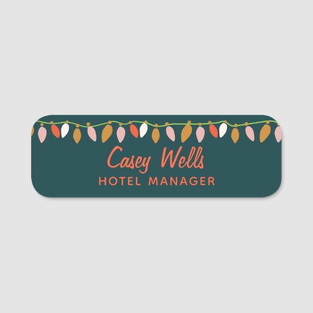 Christmas Lights Employee Name Tag (Front)