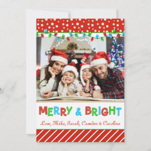 Christmas Lights Family Greeting Photo Card