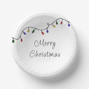 Christmas Lights Festive Holiday Party Paper Plate