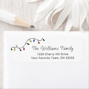 Christmas Lights Festive Modern Return Address
