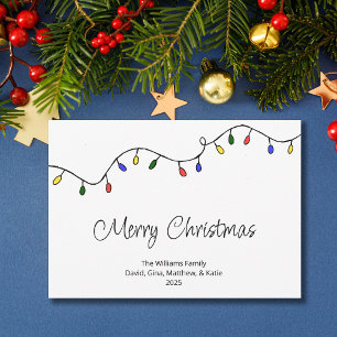 Christmas Lights Festive Retro Holiday Card