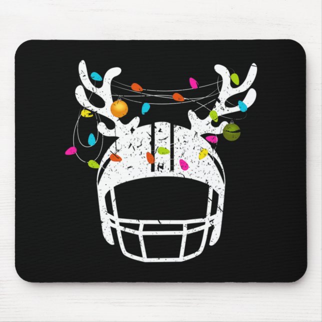 Christmas Lights Football Helmet Fun Xmas  Mouse Mat (Front)