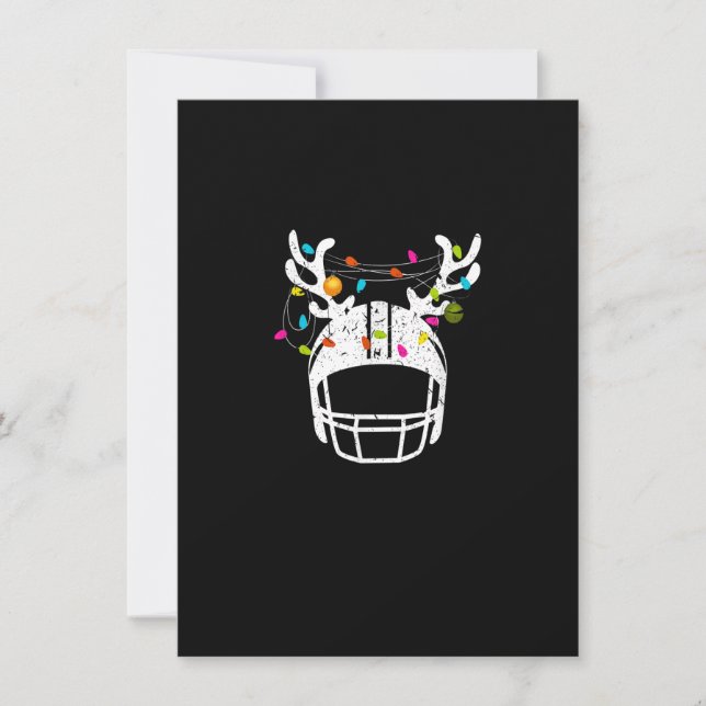 Christmas Lights Football Helmet Funny Xmas Invitation (Front)