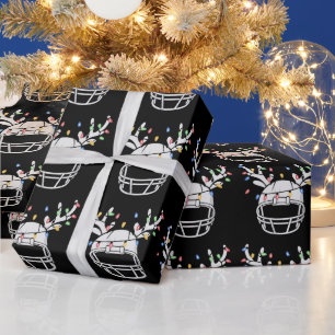 Christmas Lights Football Helmet Funny Xmas Wrapping Paper