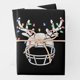 Christmas Lights Football Helmet Funny Xmas Wrapping Paper Sheet