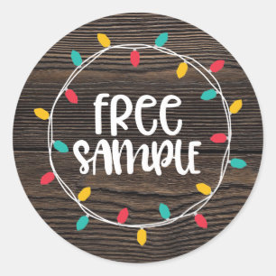 Christmas lights free sample classic round sticker