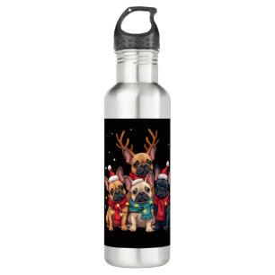 Christmas Lights French Bulldogs Xmas Frenchie Dog 710 Ml Water Bottle