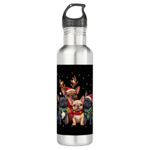 Christmas Lights French Bulldogs Xmas Frenchie Dog 710 Ml Water Bottle
