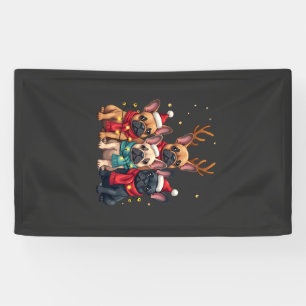 Christmas Lights French Bulldogs Xmas Frenchie Dog Banner