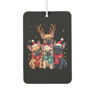 Christmas Lights French Bulldogs Xmas Frenchie Dog Car Air Freshener