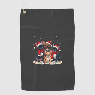 Christmas Lights French Bulldogs Xmas Frenchie Dog Golf Towel