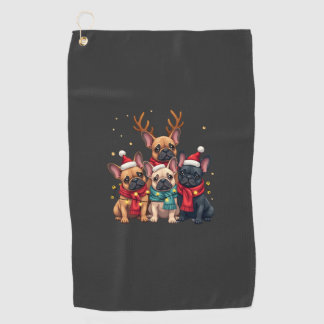 Christmas Lights French Bulldogs Xmas Frenchie Dog Golf Towel