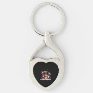 Christmas Lights French Bulldogs Xmas Frenchie Dog Key Ring