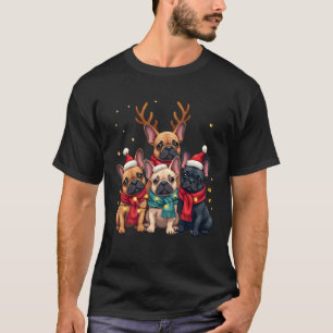 Christmas Lights French Bulldogs Xmas Frenchie Dog T-Shirt