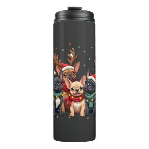 Christmas Lights French Bulldogs Xmas Frenchie Dog Thermal Tumbler
