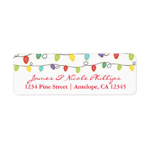 Christmas Lights Fun Holiday Card Address Labels