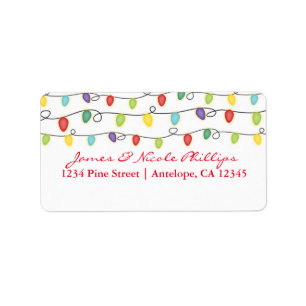 Christmas Lights Fun Holiday Card Address Labels