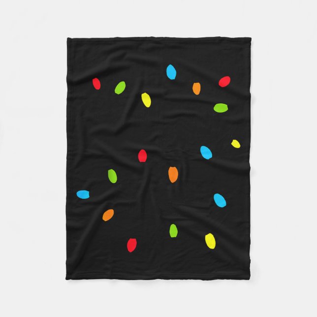 Christmas Lights Fun Holiday Novelty Bulb Strands  Fleece Blanket (Front)