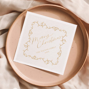 Christmas Lights Fun Personalised Holiday Foil Napkins