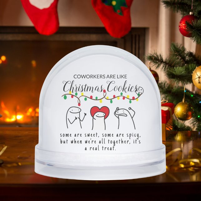 Christmas Lights Funny Coworker Meme Art White  Snowglobe (Christmas Lights Funny Coworker Meme Art White Snow Globes)