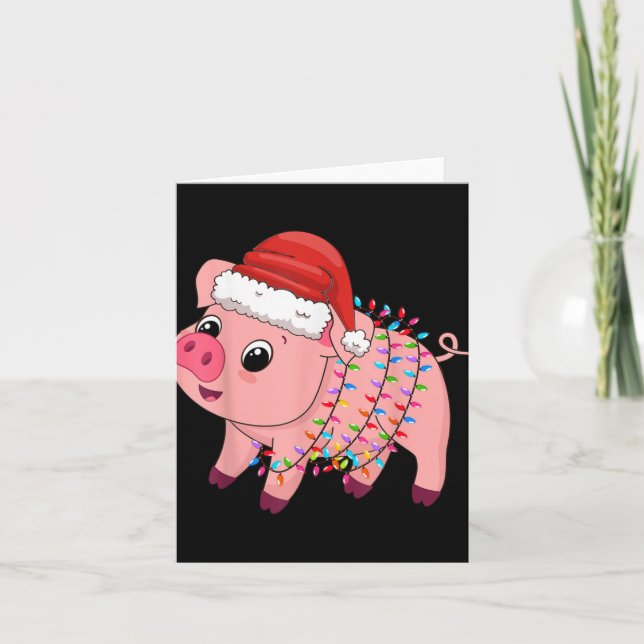 Christmas Lights G Wearing Xmas Hat G Lover Fa T S Card (Front)