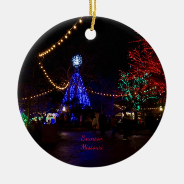 Christmas Lights Galore Ceramic Ornament (Front)