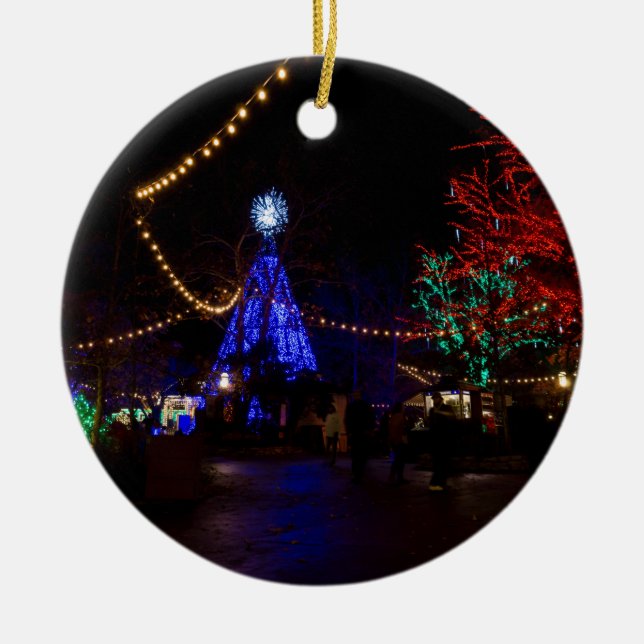 Christmas Lights Galore Ceramic Tree Decoration (Front)