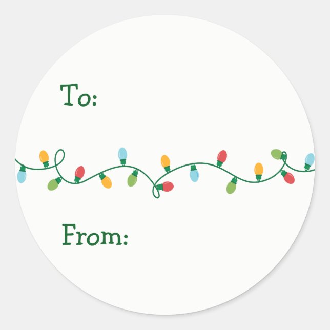 Christmas Lights Gift Sticker #HolidayZ (Front)