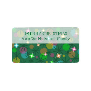 Christmas Lights gift tag label medium top text