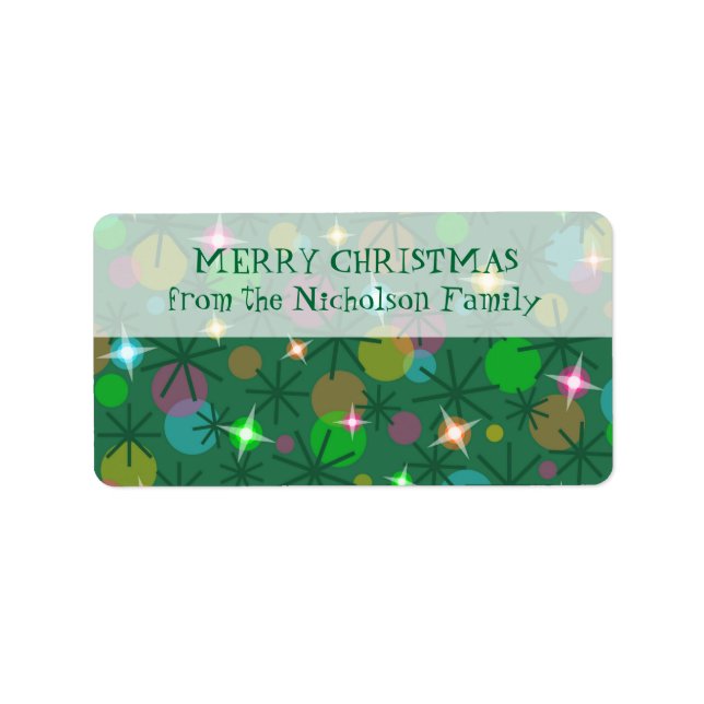 Christmas Lights gift tag label medium top text (Front)
