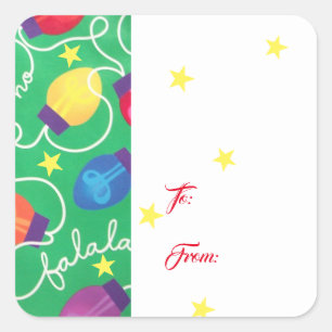 Christmas Lights Gift Tag Stickers