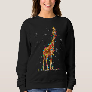 Christmas Lights Giraffe   Giraffes Xmas Sweatshirt