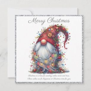 Christmas Lights Gnome Holiday Card
