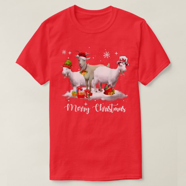 Christmas Lights Goat XMas Pajama  T-Shirt (Design Front)