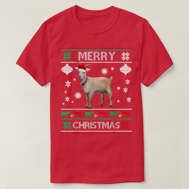 Christmas Lights Goat XMas PajamaMerry Christmas G T-Shirt (Design Front)
