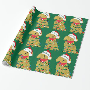Christmas Lights Goldendoodle Wrapping Paper