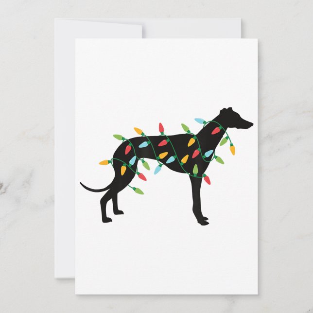 Christmas Lights Greyhound Cute Gifts Dog Lovers (Front)