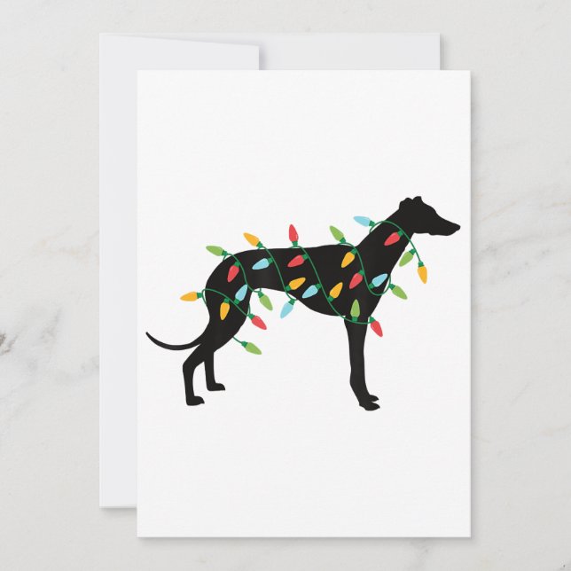 Christmas Lights Greyhound Cute Gifts Dog Lovers Holiday Card (Front)