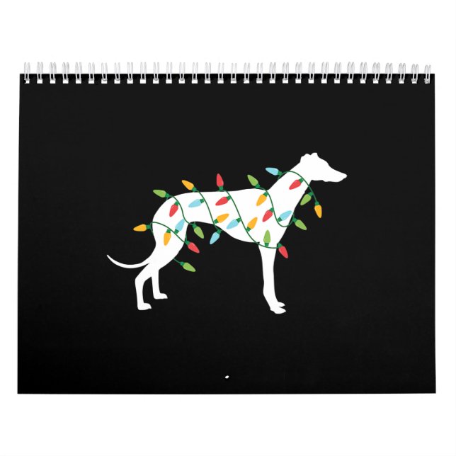 Christmas lights greyhound t  cute gifts  dog love calendar (Cover)