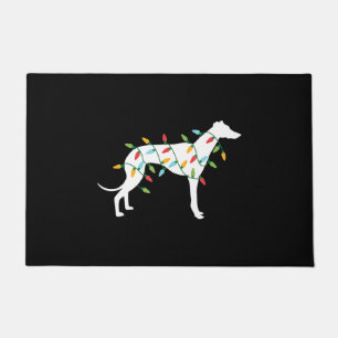 Christmas lights greyhound t  cute gifts  dog love doormat
